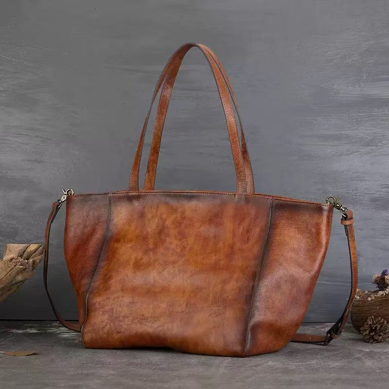 Cognac Panel Tote Bag