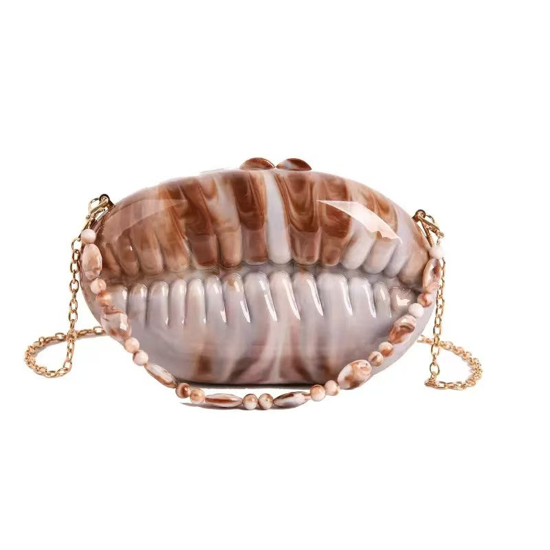 Pearlescent Shell Clutch