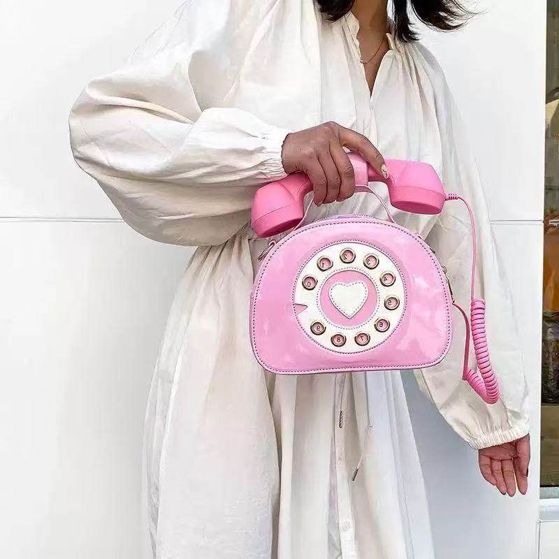 Pink Retro Telephone Handbag